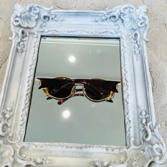 AUTHENTIC VERSACE Vintage Logo Dress Sunglasses MONOGRAM Medusa Glasses and Case - Picture 7 of 15